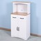 White Wooden Kitchen Cabinet with Microwave Stand | Upgrade Kitchen Storage